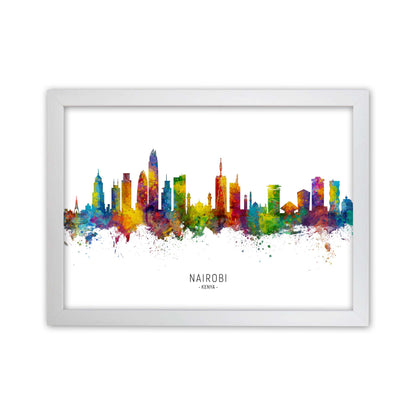 Nairobi Kenya Skyline Art Print by Michael Tompsett White Grain