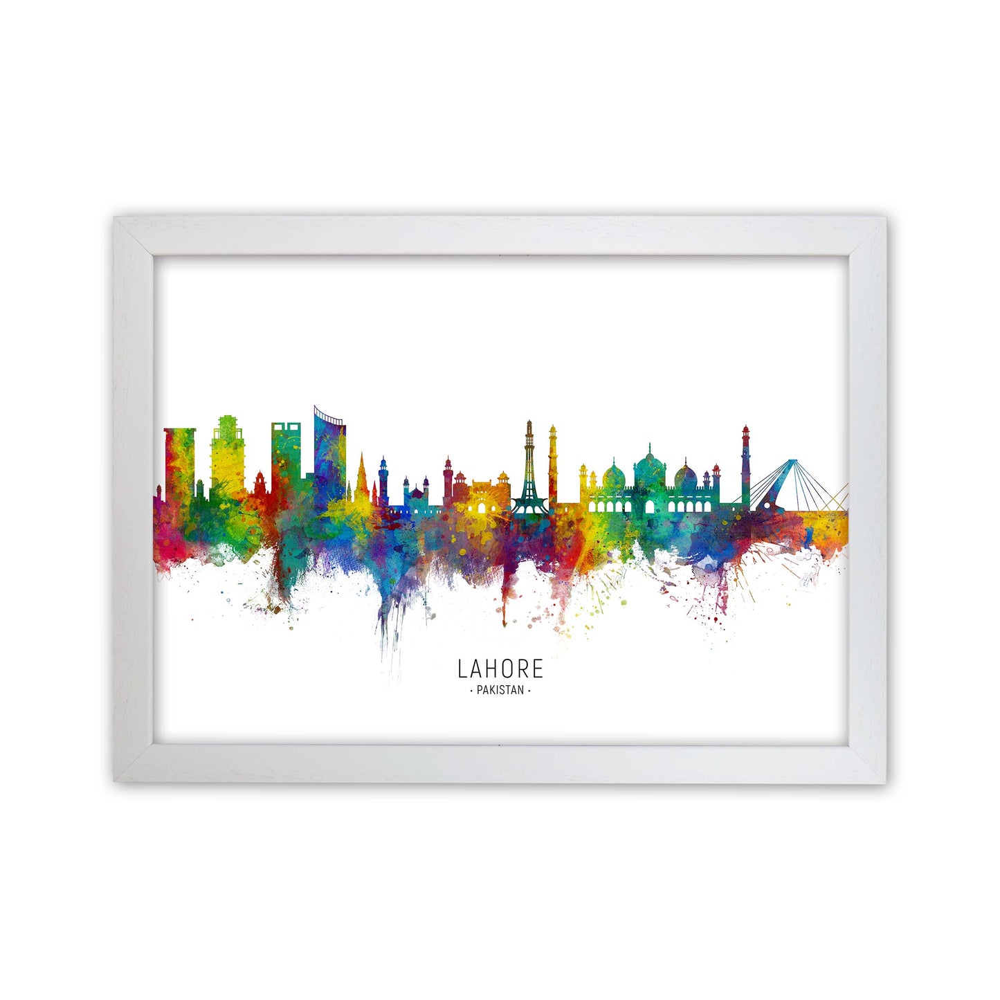 Lahore Pakistan Skyline Art Print by Michael Tompsett White Grain