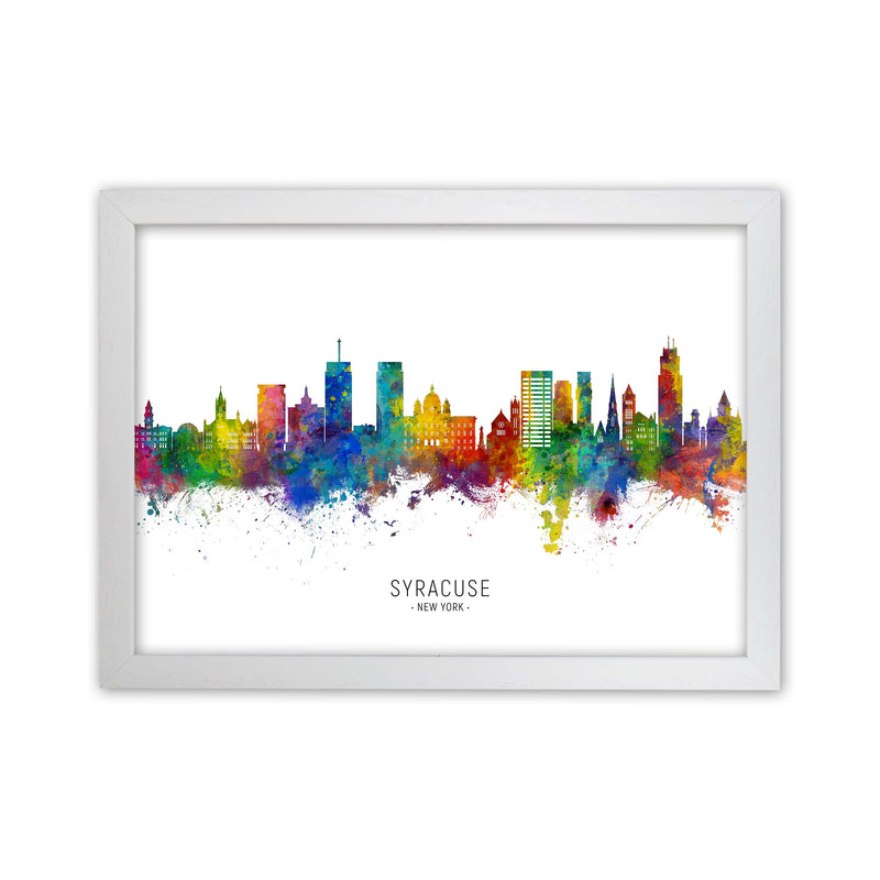Syracuse New York Skyline Art Print by Michael Tompsett White Grain