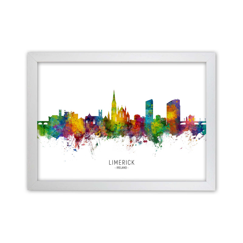 Limerick Ireland Skyline Art Print by Michael Tompsett White Grain