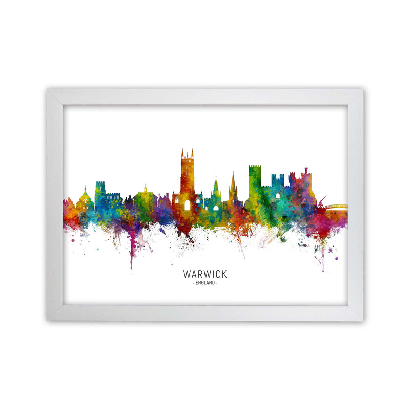 Warwick England Skyline Art Print by Michael Tompsett White Grain