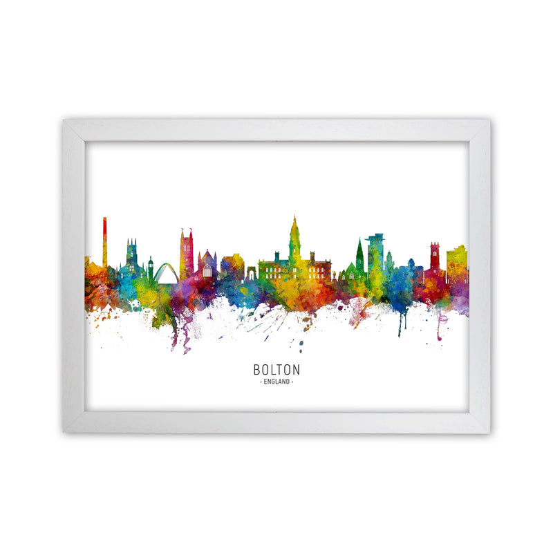 Bolton England Skyline Art Print by Michael Tompsett White Grain