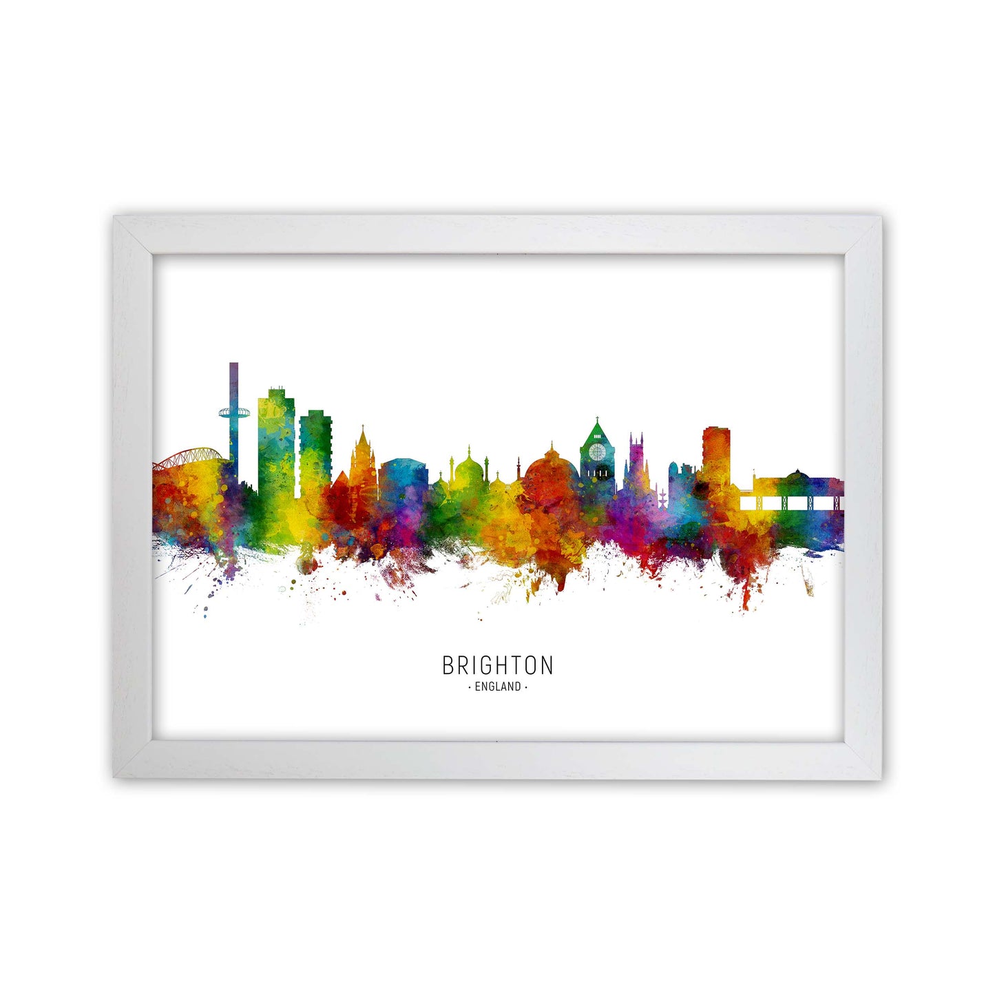 Brighton England Skyline Art Print by Michael Tompsett White Grain