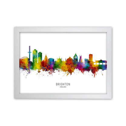 Brighton England Skyline Art Print by Michael Tompsett White Grain