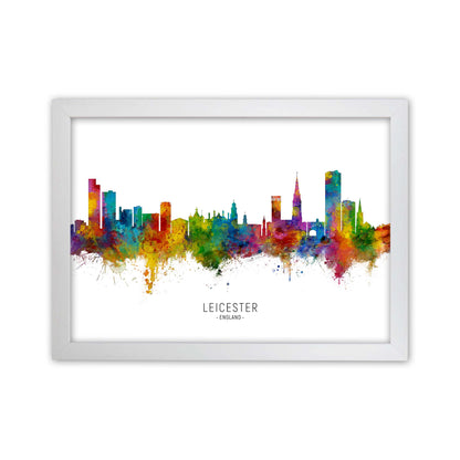 Leicester England Skyline Art Print by Michael Tompsett White Grain