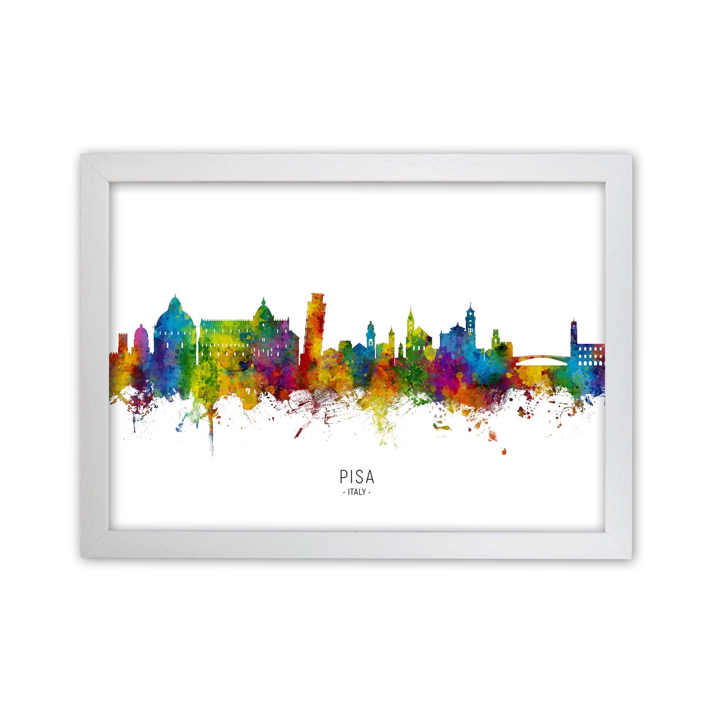 Pisa Italy Skyline Art Print by Michael Tompsett White Grain