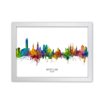 Wroclaw Poland Skyline Art Print by Michael Tompsett White Grain
