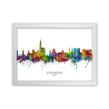 Strasbourg France Skyline Art Print by Michael Tompsett White Grain