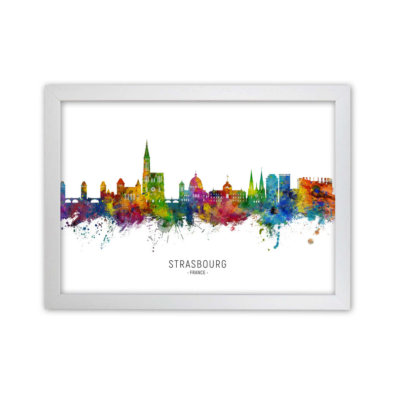 Strasbourg France Skyline Art Print by Michael Tompsett White Grain