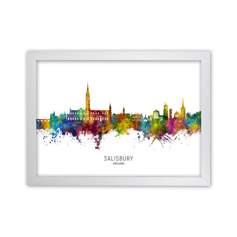 Salisbury England Skyline Art Print by Michael Tompsett White Grain