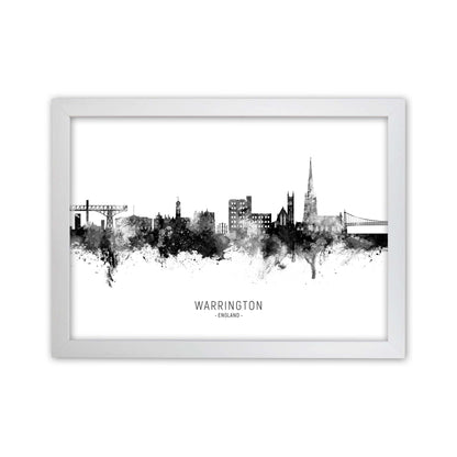 Warrington England Skyline Black White City Name  by Michael Tompsett White Grain