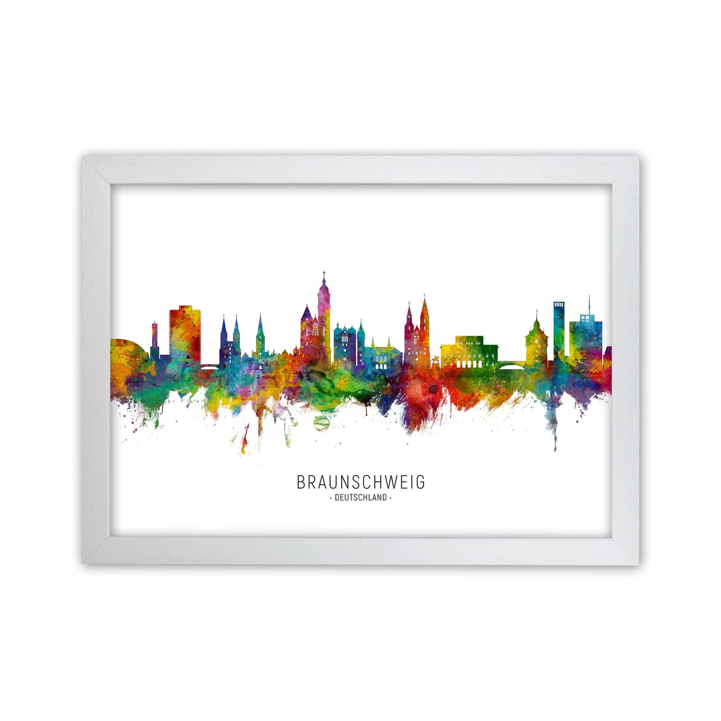 Braunschweig Deutschland Skyline Print by Michael Tompsett White Grain