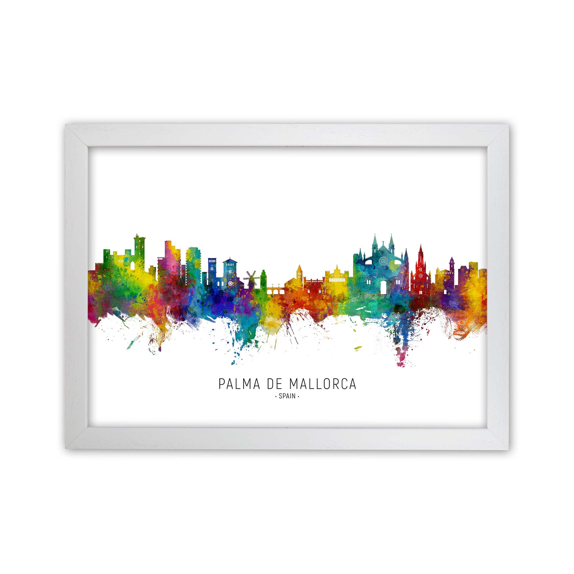 Palma De Mallorca Spain Skyline Art Print by Michael Tompsett White Grain