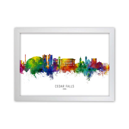 Cedar Falls Iowa Skyline Art Print by Michael Tompsett White Grain