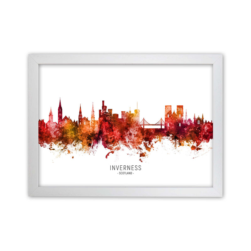 Inverness Scotland Skyline Red City Name  by Michael Tompsett White Grain
