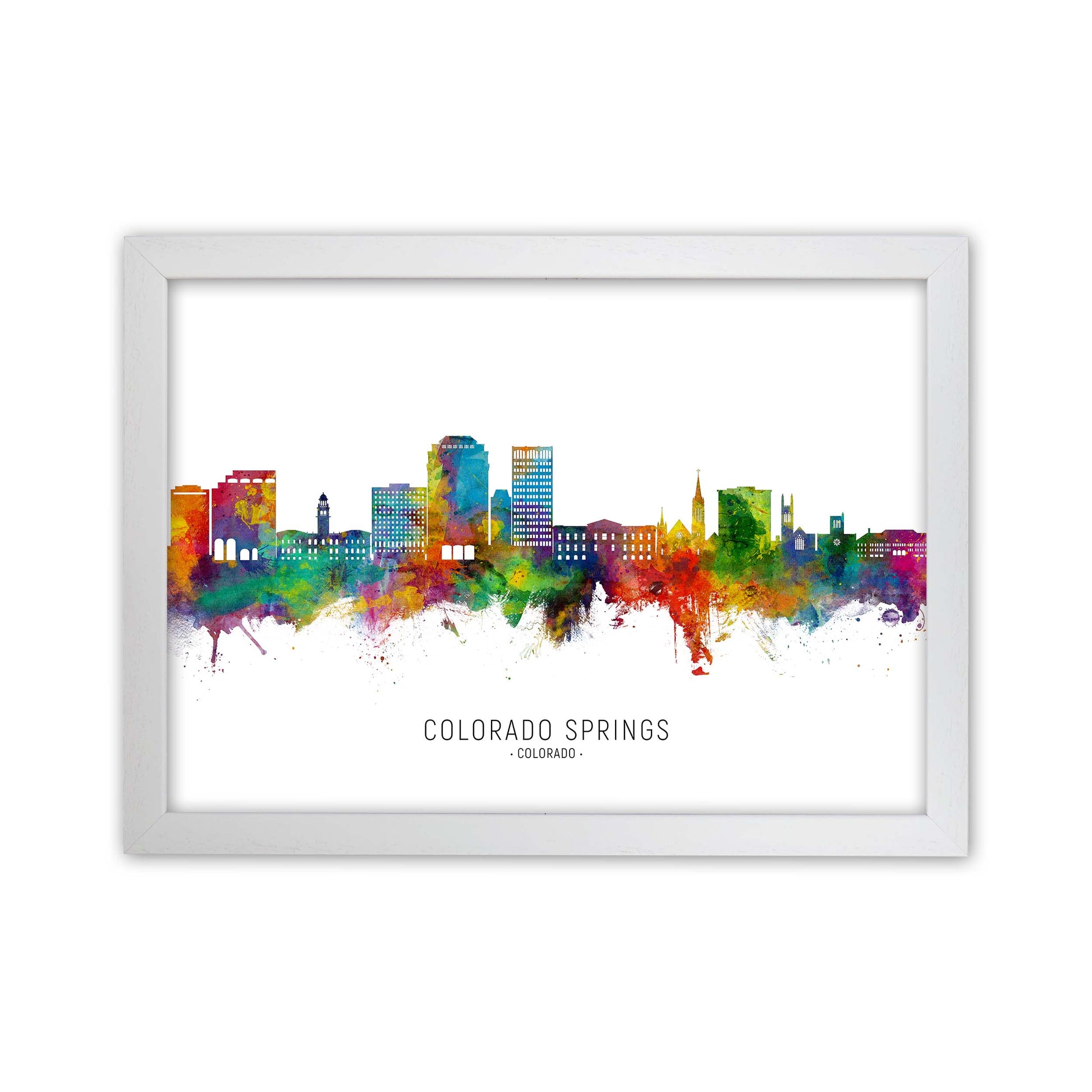 Colorado Springs Colorado Skyline Print by Michael Tompsett White Grain