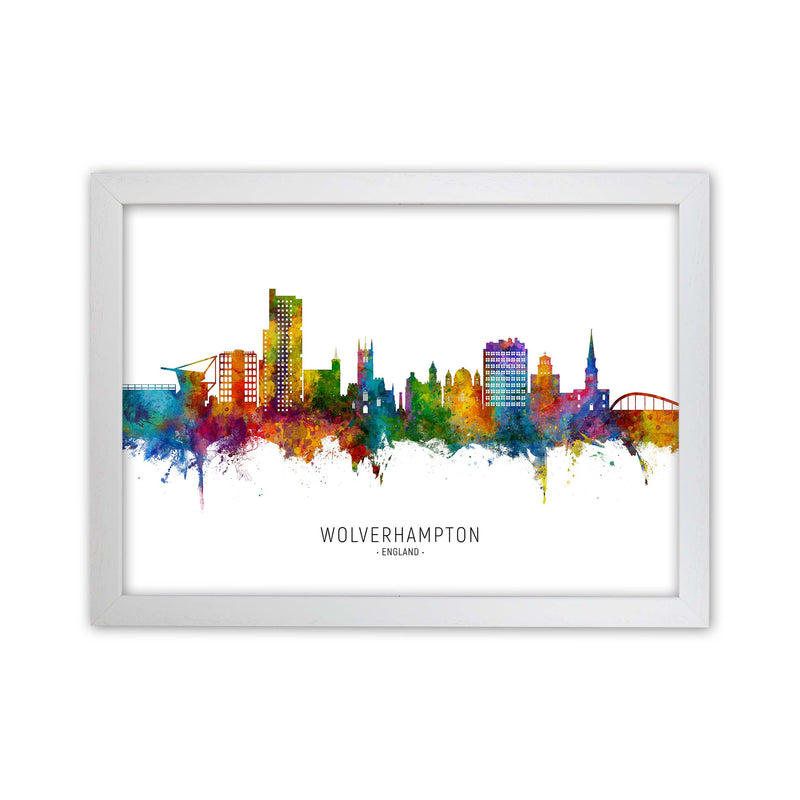 Wolverhampton England Skyline Art Print by Michael Tompsett White Grain