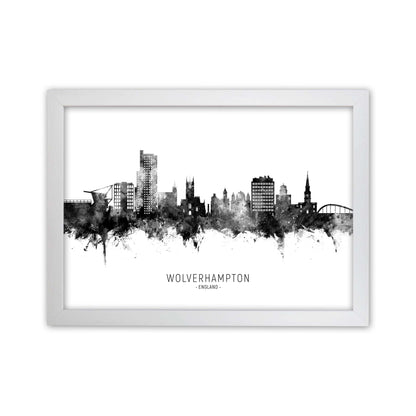 Wolverhampton England Skyline Black White City Name  by Michael Tompsett White Grain