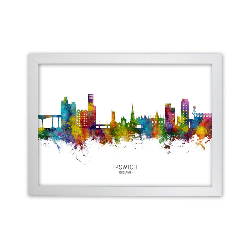 Ipswich England Skyline Art Print by Michael Tompsett White Grain