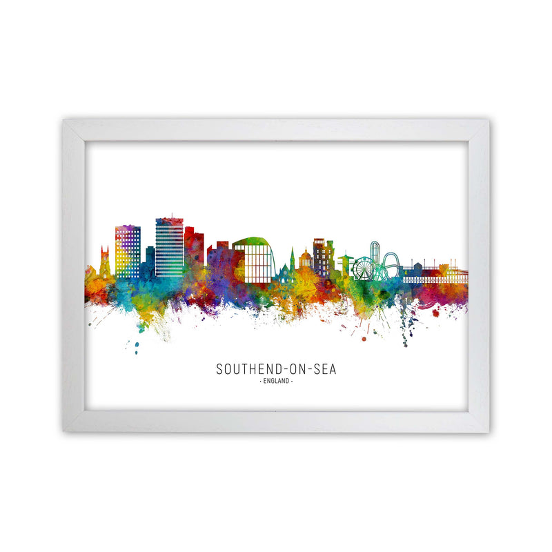 Southend-On-Sea England Skyline Art Print by Michael Tompsett White Grain