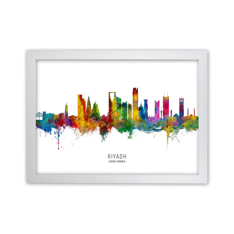 Riyadh Saudi Arabia Skyline Art Print by Michael Tompsett White Grain