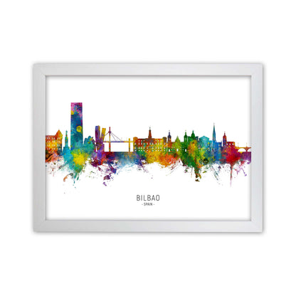Bilbao Spain Skyline Art Print by Michael Tompsett White Grain