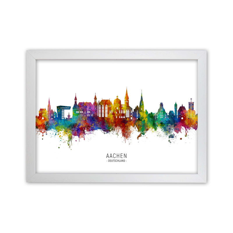 Aachen Deutschland Skyline Art Print by Michael Tompsett White Grain
