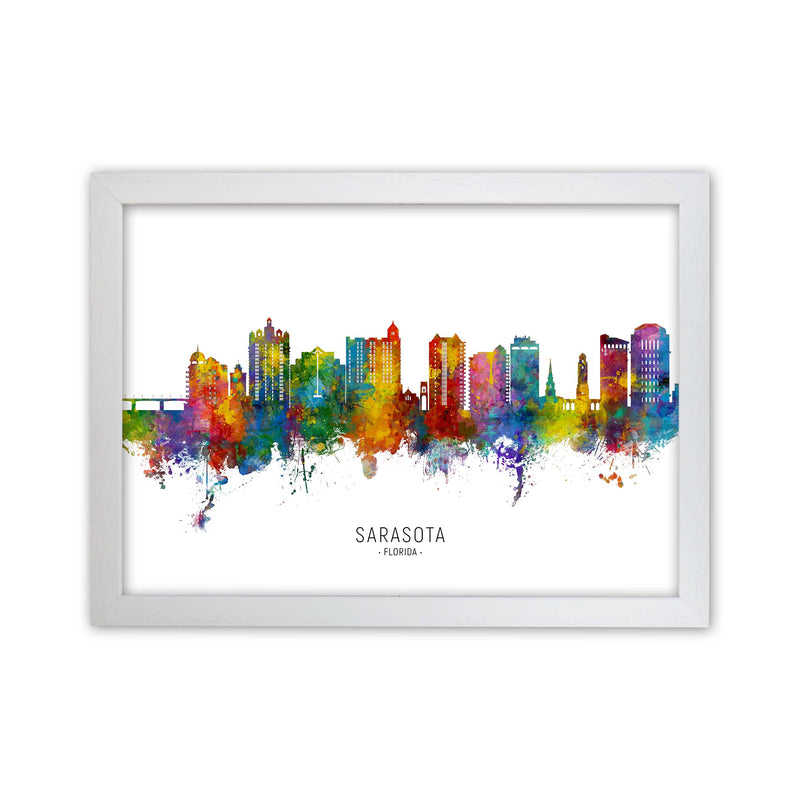 Sarasota Florida Skyline Art Print by Michael Tompsett White Grain