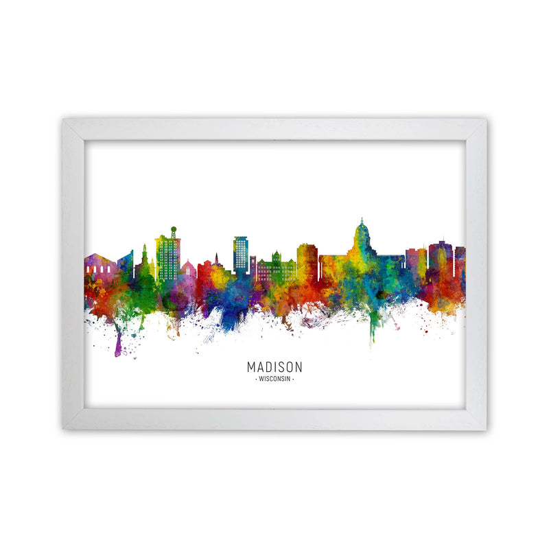 Madison Wisconsin Skyline Art Print by Michael Tompsett White Grain