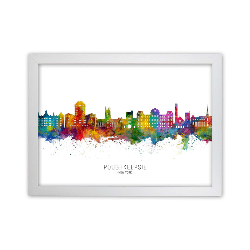 Poughkeepsie New York Skyline Art Print by Michael Tompsett White Grain