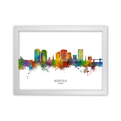Norfolk Virginia Skyline Art Print by Michael Tompsett White Grain