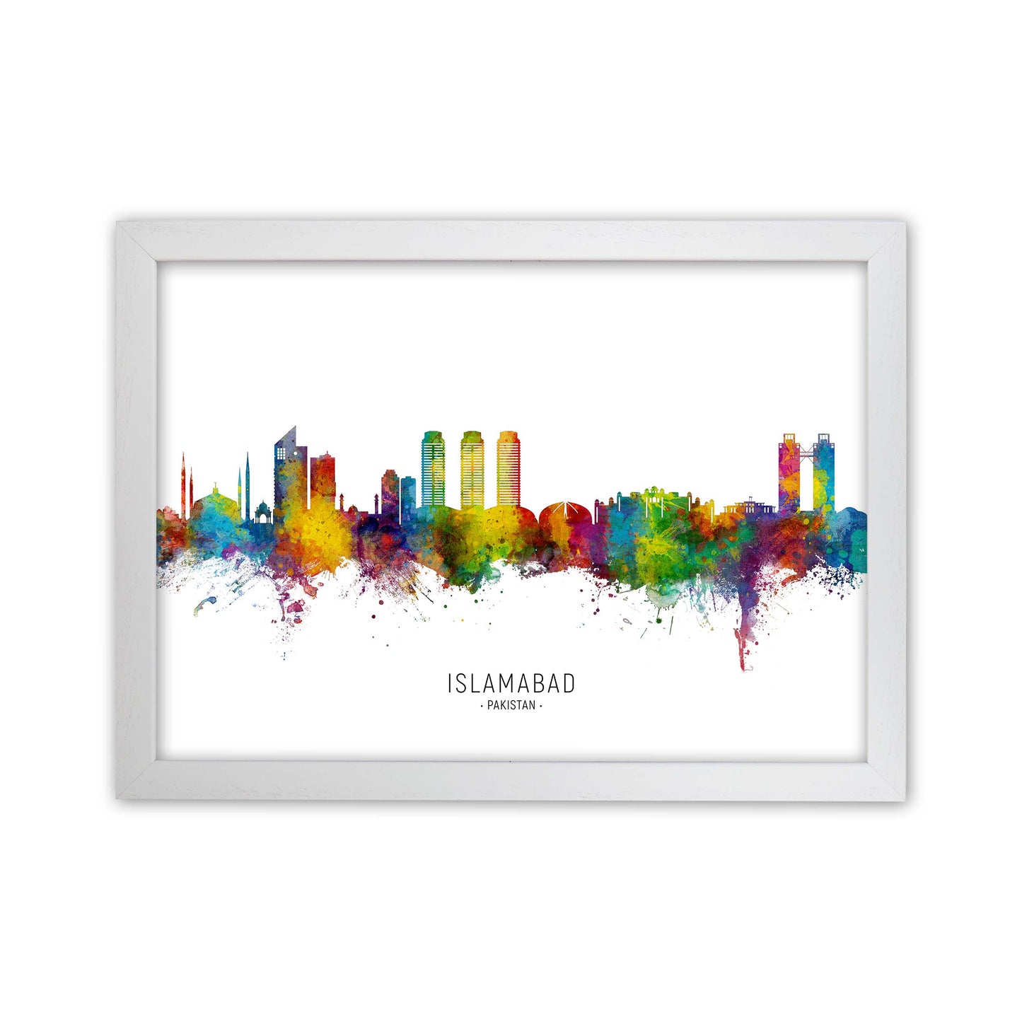 Islamabad Pakistan Skyline Art Print by Michael Tompsett White Grain