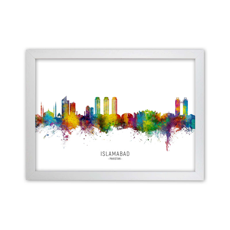 Islamabad Pakistan Skyline Art Print by Michael Tompsett White Grain