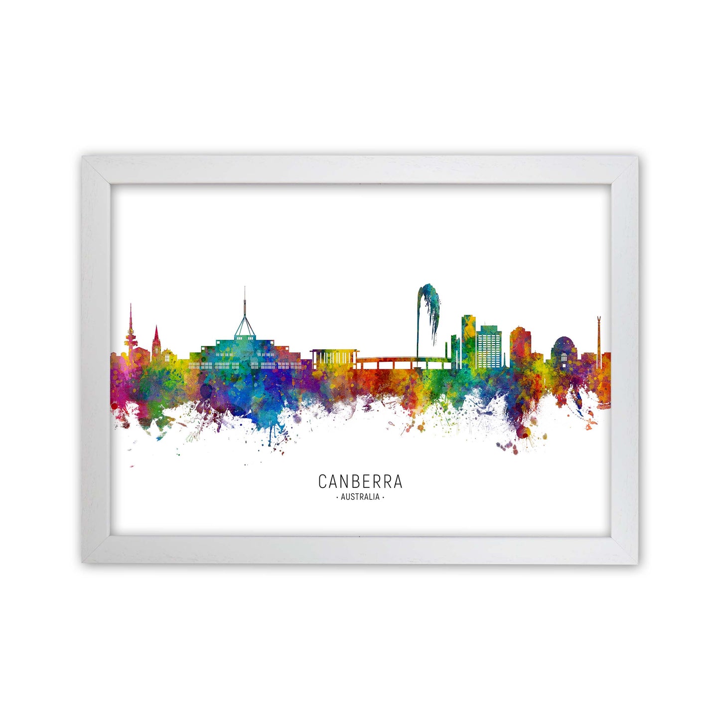 Canberra Australia Skyline Art Print by Michael Tompsett White Grain