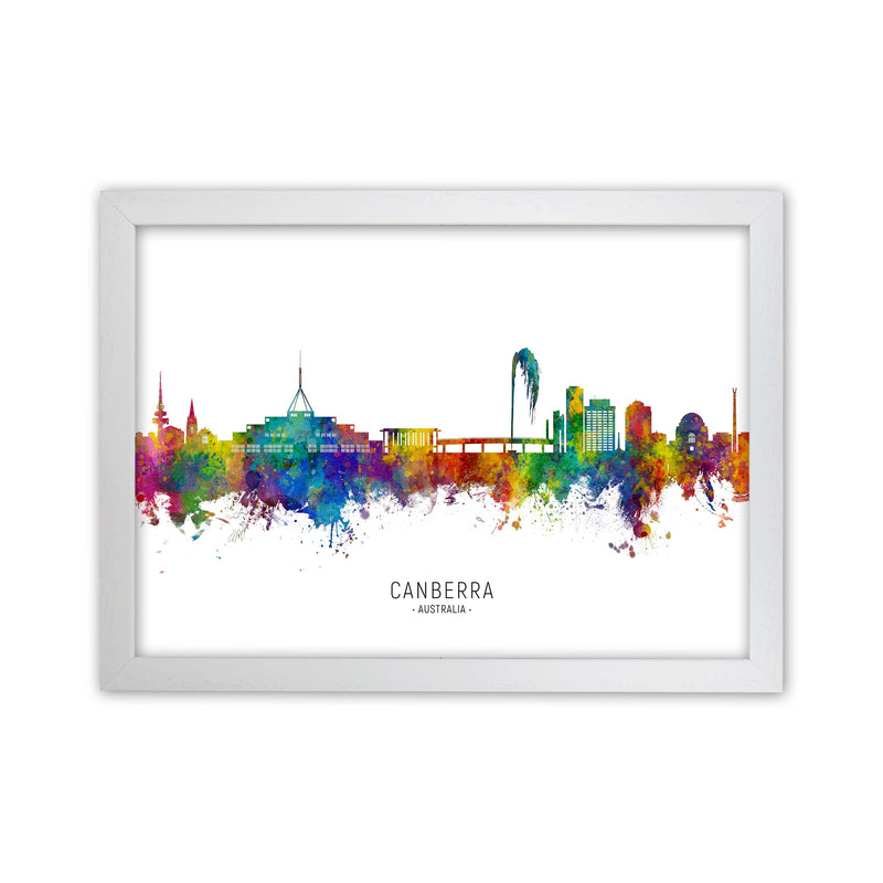 Canberra Australia Skyline Art Print by Michael Tompsett White Grain