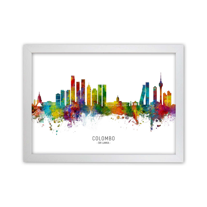 Colombo Sri Lanka Skyline Art Print by Michael Tompsett White Grain