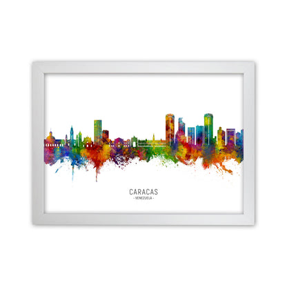 Caracas Venezuela Skyline  Art Print by Michael Tompsett White Grain