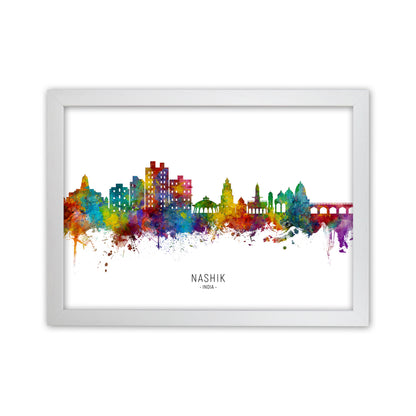 Nashik India Skyline  Art Print by Michael Tompsett White Grain
