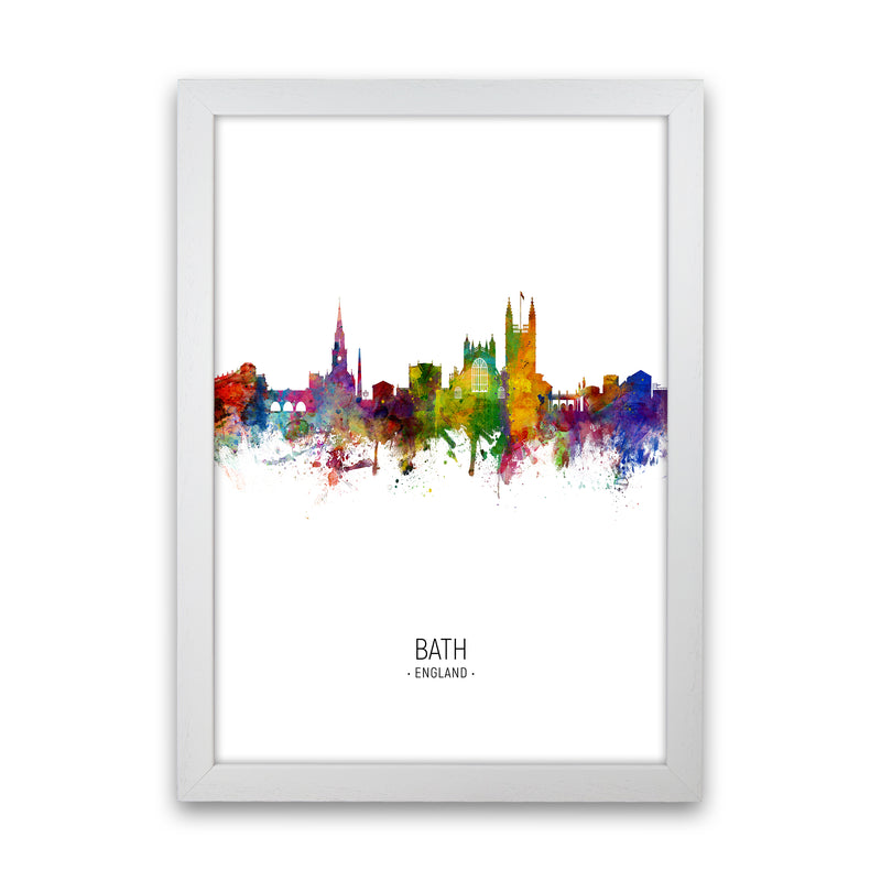 Bath England Skyline Portrait Art Print by Michael Tompsett White Grain
