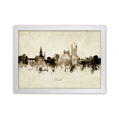 Bath England Skyline Vintage Art Print by Michael Tompsett White Grain