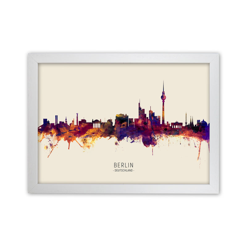 Berlin Deutschland Skyline Autumn City Name Art Print by Michael Tompsett White Grain