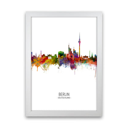 Berlin Germany Skyline Portrait Art Print by Michael Tompsett White Grain