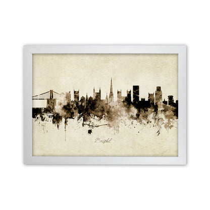 Bristol England Skyline Vintage Art Print by Michael Tompsett White Grain