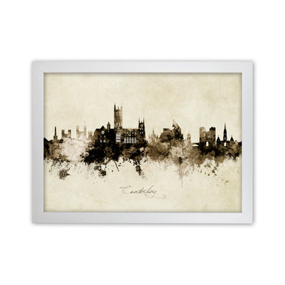 Canterbury England Skyline Vintage Art Print by Michael Tompsett White Grain