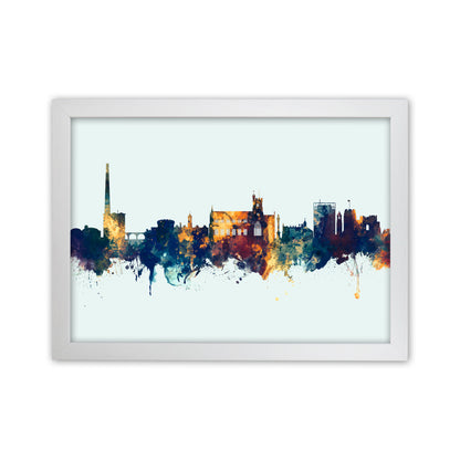 Carlisle England Skyline Blue Orange Art Print by Michael Tompsett White Grain