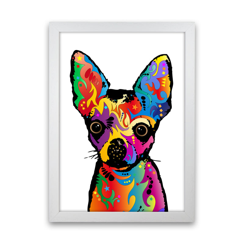 Chihuahua Dog White Art Print by Michael Tompsett White Grain
