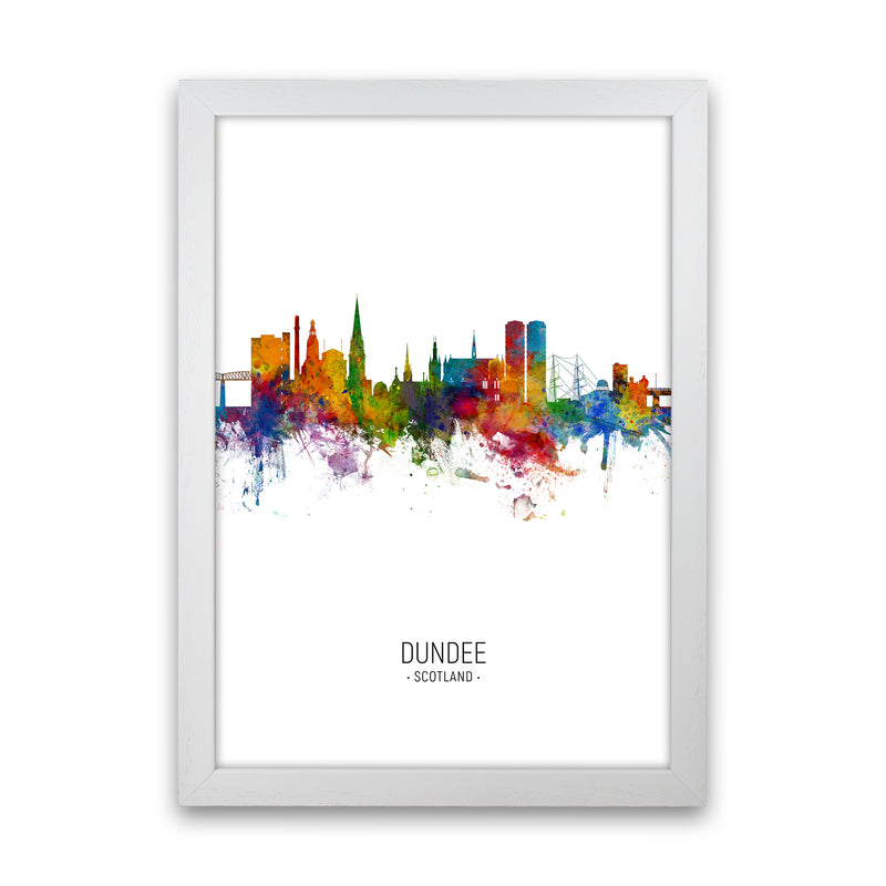 Dundee Scotland Skyline Portrait Art Print by Michael Tompsett White Grain