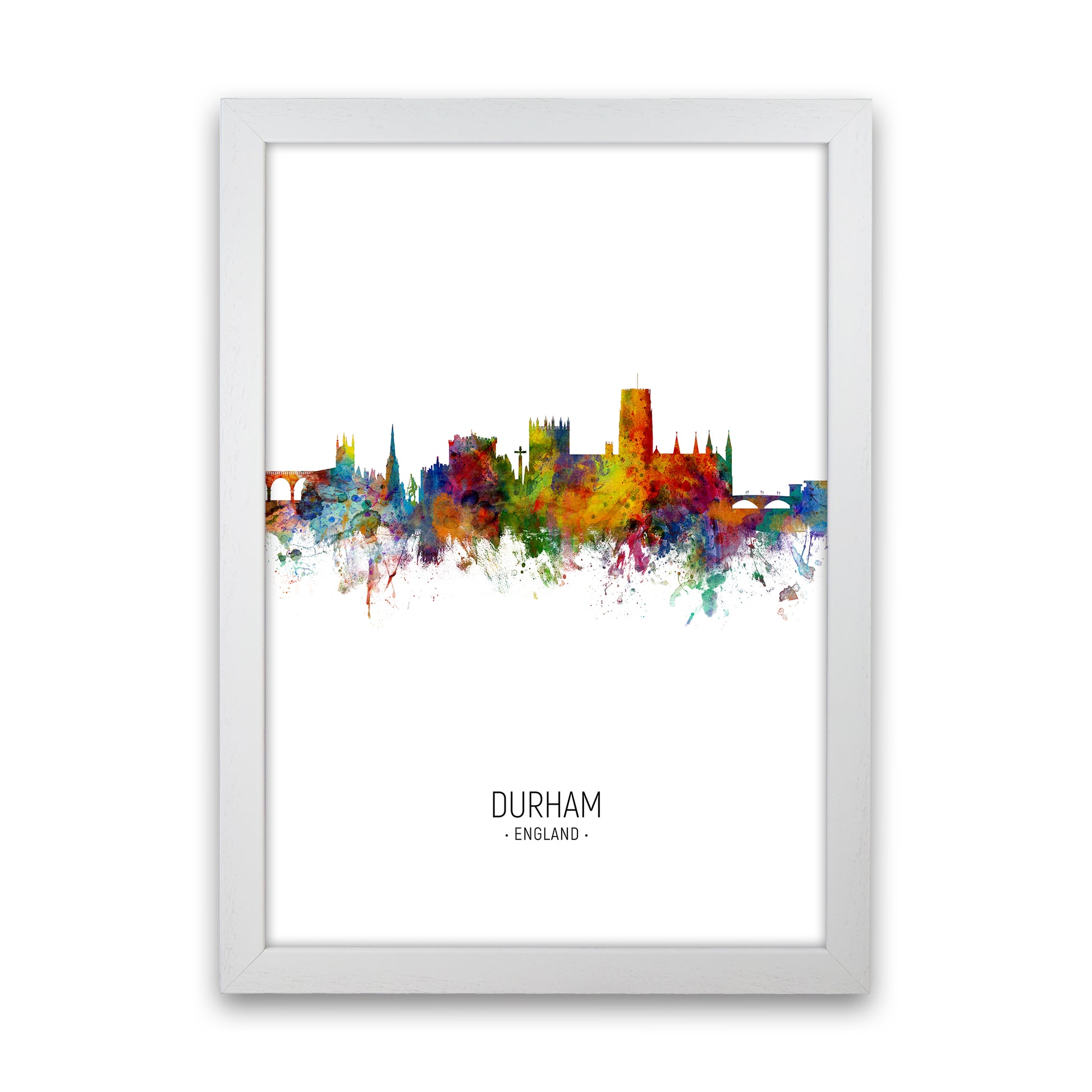Durham England Skyline Portrait Art Print by Michael Tompsett White Grain
