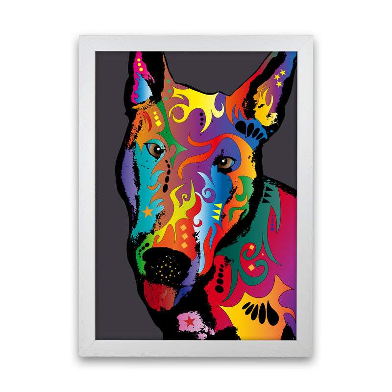 English Bull Terrier Dog Art Print by Michael Tompsett White Grain