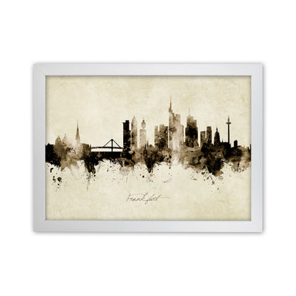 Frankfurt Germany Skyline Vintage Art Print by Michael Tompsett White Grain